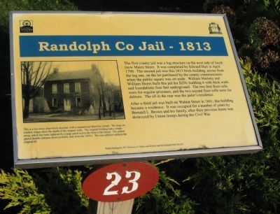 Randolph Co Jail - 1813 Marker image. Click for full size.