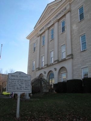 White County Courthouse and the marker image. Click for full size.