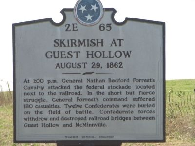 Skirmish at Guest Hollow Marker. Click for full size. Skirmish at Guest Hollow Marker image. Click for full size.