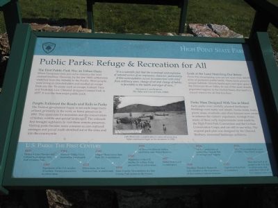 Public Parks: Refuge & Recreation for All Marker. Click for full size. Public Parks: Refuge & Recreation for All Marker image. Click for full size.