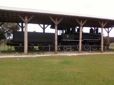 Baldwin Locomotive near the Seminole Indian Battle Marker image. Click for full size.
