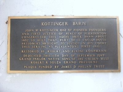 Kottingers Barn Marker image. Click for full size.