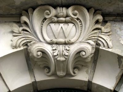 "W" Over Entrance to Former Woodward High School. Click for full size. "W" Over Entrance to Former Woodward High School image. Click for full size.