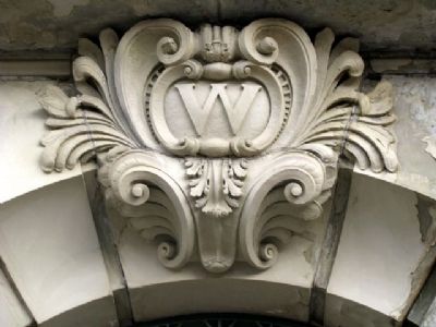 "W" Over Entrance to Former Woodward High School image. Click for full size.