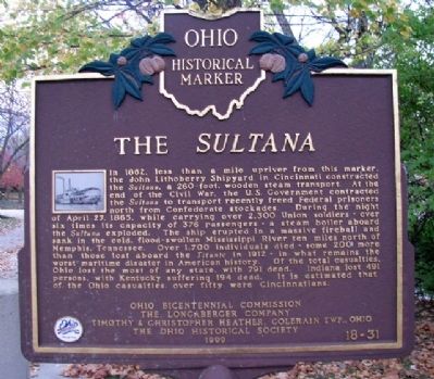 The <i>Sultana</i> Marker. Click for full size. The <i>Sultana</i> Marker image. Click for full size.
