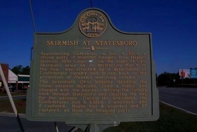 Skirmish at Statesboro Marker. Click for full size. Skirmish at Statesboro Marker image. Click for full size.