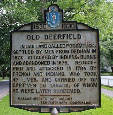 Old Deerfield Marker image. Click for full size.