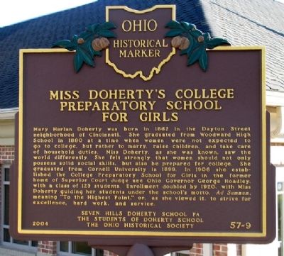 Miss Doherty's College Preparatory School for Girls Marker. Click for full size. Miss Doherty's College Preparatory School for Girls Marker image. Click for full size.