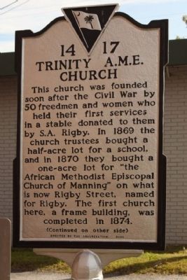 Trinity A.M.E. Church Marker. Click for full size. Trinity A.M.E. Church Marker image. Click for full size.