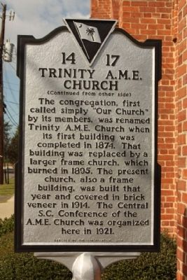 Trinity A.M.E. Church reverse text image. Click for full size.