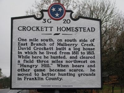 Crockett Homestead Marker image. Click for full size.