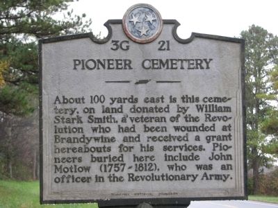 Pioneer Cemetery Marker. Click for full size. Pioneer Cemetery Marker image. Click for full size.