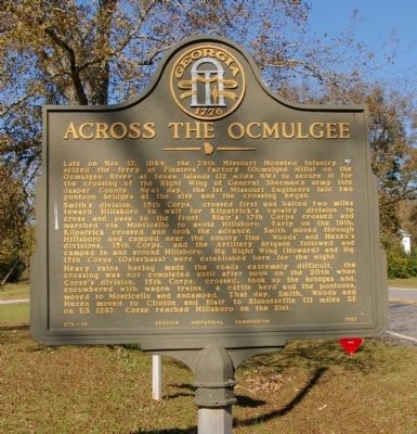 Across the Ocmulgee Marker. Click for full size. Across the Ocmulgee Marker image. Click for full size.