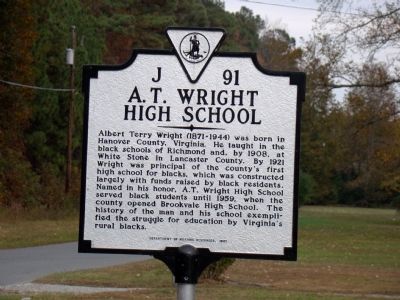 A. T. Wright High School Marker image. Click for full size.