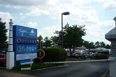 View from marker toward the entrance of Gangplank Marina. image. Click for full size.