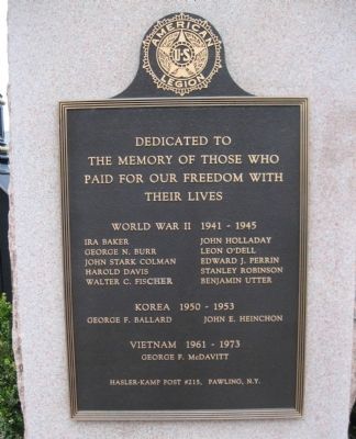 Pawling Veterans Memorial image. Click for full size.