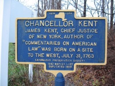 Chancellor Kent Marker image. Click for full size.