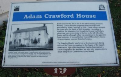 Adam Crawford House Marker image. Click for full size.