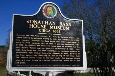Jonathan Bass House Museum Marker image. Click for full size.