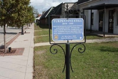 Turpentine Still Marker, looking north along Main Street (US 301, US 378) image. Click for full size.