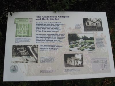 The Glasshouse Complex and Herb Garden Marker. Click for full size. The Glasshouse Complex and Herb Garden Marker image. Click for full size.