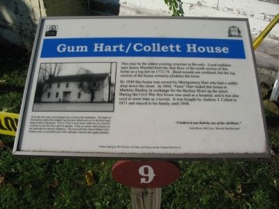 Gum Hart / Collett House Marker image. Click for full size.
