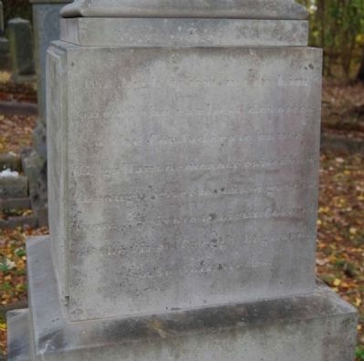Augustus Marshall Smith Tombstone -<br>East Inscription image. Click for full size.