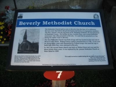 Beverly Methodist Church Marker image. Click for full size.