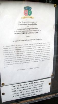 Irish American University Sign at Oscar Wilde House image. Click for full size.