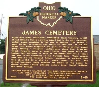 James Cemetery Marker (Side A) image. Click for full size.