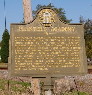 Planter’s Academy Marker. Click for full size. Planter’s Academy Marker image. Click for full size.