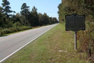 Captain William Henry Mouzon Marker, looking west along Sumter Highway (State Road 527). Click for full size. Captain William Henry Mouzon Marker, looking west along Sumter Highway (State Road 527) image. Click for full size.