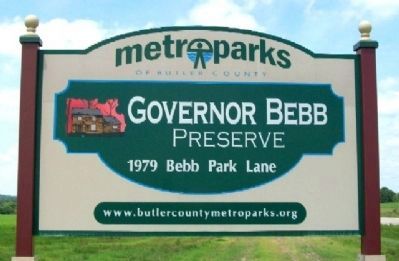 Governor Bebb Preserve Entrance Sign image. Click for full size.