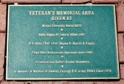 Oxford Veterans Memorial Area Marker image. Click for full size.