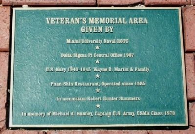 Oxford Veterans Memorial Area Marker image. Click for full size.