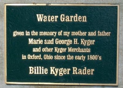 Water Garden Marker in Martin Luther King, Jr./Oxford Memorial Park image. Click for full size.