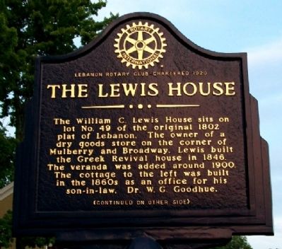 The Lewis House Marker (Side A) image. Click for full size.