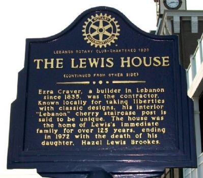 The Lewis House Marker (Side B). Click for full size. The Lewis House Marker (Side B) image. Click for full size.