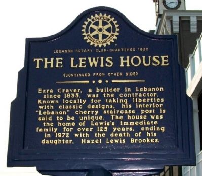 The Lewis House Marker (Side B) image. Click for full size.