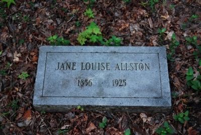 Jane Louise Allston Tombstone<br>1856-1925 image. Click for full size.