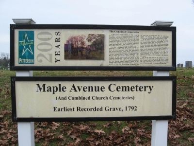 Maple Avenue Cemetery Marker. Click for full size. Maple Avenue Cemetery Marker image. Click for full size.