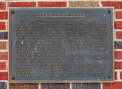 De La Howe Hall Marker. Click for full size. De La Howe Hall Marker image. Click for full size.