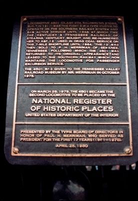 Locomotive 4501 Marker. Click for full size. Locomotive 4501 Marker image. Click for full size.