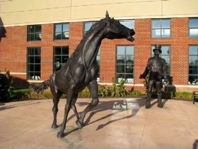 John S. Rarey and Cruiser Statues image. Click for full size.