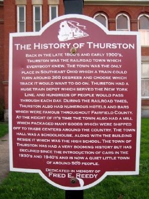 The History of Thurston Marker. Click for full size. The History of Thurston Marker image. Click for full size.