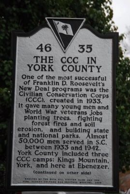 The CCC in York County Face of Marker image. Click for full size.