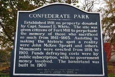 Confederate Park Marker image. Click for full size.