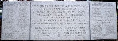 Civil War Balloonists Monument. Click for full size. Civil War Balloonists Monument image. Click for full size.