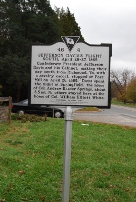 Jefferson Davis's Flight South, April 26-27, 1865 / Last Confederate Cabinet Meeting, April 27, 1865 Marker image. Click for full size.