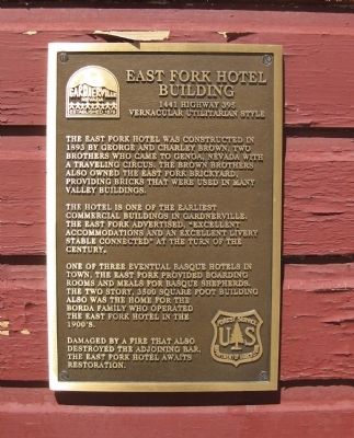 East Fork Hotel Building Marker image. Click for full size.